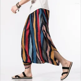 Men's Pants Harajuku Drop Crotch Baggy Men Long Trousers Colorful Stripe Loose Harem Male Plus Size Pantalones Hombre 2023