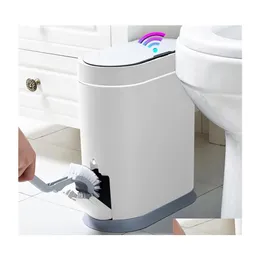 Bidoni per rifiuti Joybos Smart Sensor Cestino elettronico Matic Bagno Bidone della spazzatura WC domestico Impermeabile Cucitura stretta 220408 Drop D Dhgoh