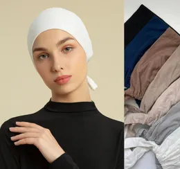 2023 Nya h￥rtillbeh￶r Fashion Modal Muslim Inner Hijab Cap Soft Stretch Women Underscarf Bonnet Solid Color Islamic Turban pannband Hatt justerbar