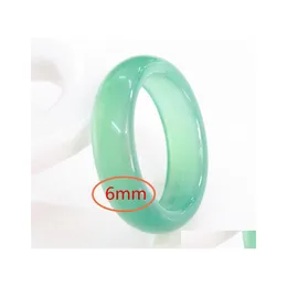 Rings de banda Rings naturais Anel de ￡gata Modelos de casais homens e mulheres jogadores de jogadores Chalcedony Green jade Drop Drop Jewelry Dhenb
