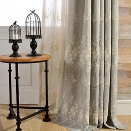 Kurtyna retro w stylu duszpasterska bawełniana i lniana haftowane dekoracyjne zasłony niestandardowe do życia w jadalni sypialnia