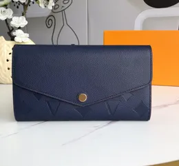 2023 Fashion Classic M61182 Wallet Empreinte Leather SARAH WALLETS Women Embossed Envelope Hasp Long Purse Card Holder Clutch Purses With Box