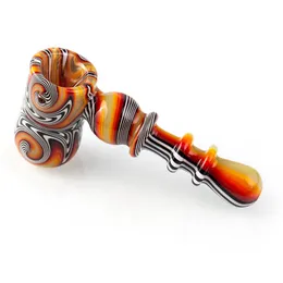 Cool Wig Wag Glass Bubbler Pipes Dry Herb Tobacco Spoon Bowl Filter Oil Rigs Handpipes Handmade Bong Smoking Cigarette Portable Holder Tube DHL