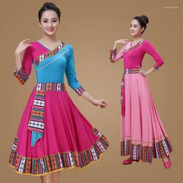 Stage Wear Tibetan Dance Costume China Nationality Suits For Women Festival Performance Clothing Female Vintage Clothes