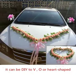 Kwiaty dekoracyjne dekoracja samochodów ślubnych Zestaw akcesoriów klimatyzator Koreańska wstążka głowy
