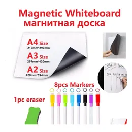 Fridge Magnets Magnetic White Board Dry Wipe Marker Pen Eraser Vinyl Whiteboard For Records Kitchen 201125 Drop Delivery Home Garden Dhdd7