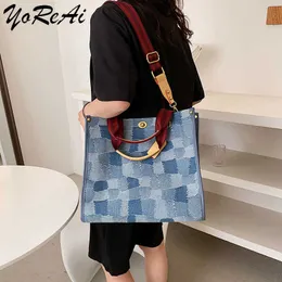 Totes Bags Yoreai Women Retro Shoulder Bag Large Cotton Canvas Handbag Casual Tote High Capacity Female Crossbody Bags Vintage Messenger 230210