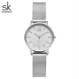 Shengke Luxus Frauen sehen berühmte Golden Dial Fashion Design Armband Uhren Damen Frauen Armbanduhren Relogio Femininos SK New298t