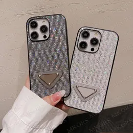 Luksusowy dhinestone Glitter Phone Telefle Pose Cell Cell Cell Cover dla iPhone'a 14 14pro 13 13pro 12 12Pro 11 Pro Max Shiney Case Projekt Trójkąta