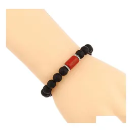 Bracciale con perline di perline in pietra nera per donna Gioielli da uomo Bracciali da uomo Gioielli con consegna a goccia Dhriq