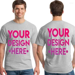 T-shirts pour hommes T-shirts en coton pour hommes Diy Design Image / Texte Été Couleur unie Col rond Chemise respirante pour les femmes Haut de gamme
