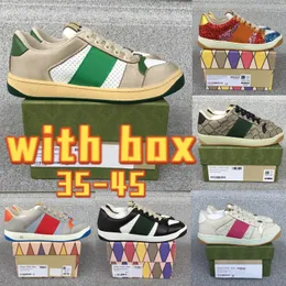 Screener leather Casual Shoes Red green webbing sneakers platform casual shoes distressed fashion running vintage mesh stripe luxury canvas leather sneakers