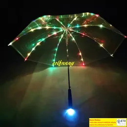 10PCLlot Coloful Parasol LED LED Luminous Transpaint Latkslight parasol z tylnym lampą błyskową 23 cale 8k 8k