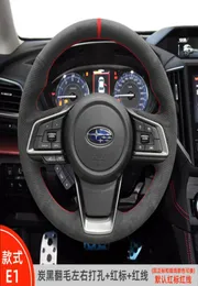För Subaru Forester Impreza Legacy Outback BRZ XV STI DIY Hand Sydd ratthandtag Täck Black Suede Leather4865873