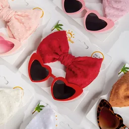 12set/lot Heart Sunglasses Baby Girls Nylon Headband Baby Boy Girl Seaside Mental Eyeglasses Kids Accessories Headwear Wholesale