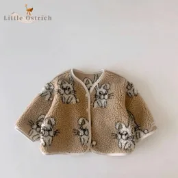 Mantel Baby Mädchen Junge Kaninchen Fleece Jacke Ostern Winter Kleinkind Kind Warme Langarm Lammwolle Strickjacke Kleidung 12M 5Y 230209