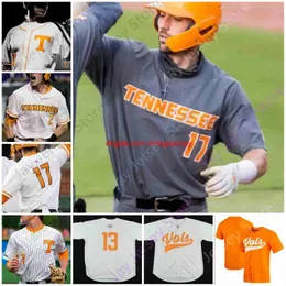 zszyty baseball 2021 NCAA College Tennessee Voluntee Baseball Jersey Nick Senzel Beck Blade Tidwell Max Ferguson Drew Gilbert Matt Duffy Youth Add