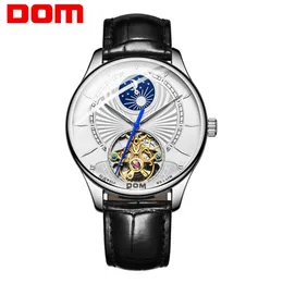 DOM 2019 Новые ультратонкие креативные мужчины механические часы Business Water-Watch Top Brand Кожаный автоматический часы M-1260L-7m175p