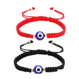 L￤nkkedja onda turkiska ￶gon hand fl￤tat rep r￶d tr￥d str￤ng armband kvinnor m￤n 2021 charm lycklig justerbara armband v￤nskap dhuwp