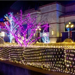 Crestech Netz-Lichterkette, Baumbeleuchtung, 9,8 x 6,6 Fuß, Mesh-Licht, Garten-Funkeln mit Fernbedienung für Rasen, Hof, Zaun, Innendekoration, RGB Crestech