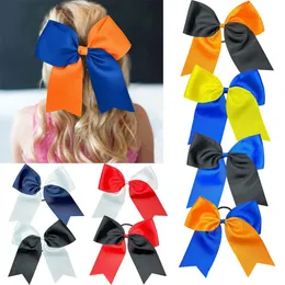 F￤rgmatchning Grosgrain Ribbon Bow Children Ponytail Holder Cheerleading Elastic Hair Bands Rubber Rope Hairbands Girls Headdress Scrunchies 1571