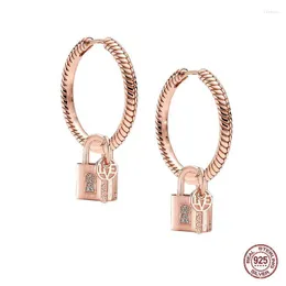 Orecchini a cerchio Huggie Top Sale Pendientes Eaarings Plata De Ley 925 Glod Rose Glod Original Set for Women Fine Jewelry Gifthoop Indu22