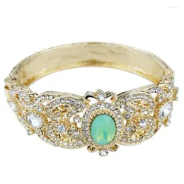 Armreif Sunspicems Goldfarbe Algerien Marokko Armband Mintgrün Kristall Frauen Hochzeit Schmuck Dubai Imitation Bijoux Liebesgeschenk Lars22