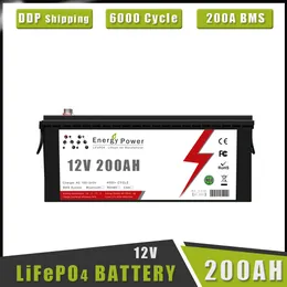 12 V 200AH LifePo4 Batteriepack Grand A Cell Lithium Iron Phosphat Bulit-in BMS wiederaufladbare Batterie für Bootsmotor Solar