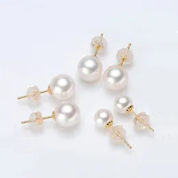 Stud Yunli Real 18K Gold Natural Freshwater Pearl Kolczyki Pure Solid Au750 Pins For Women Fine Jewelry Gift EA015 230209