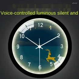 Настенные часы Умные голосовые управление светодиодными часами на доме