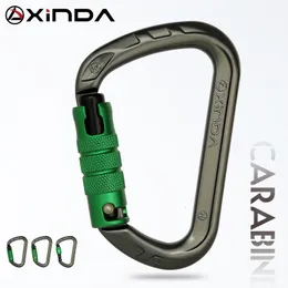 Płyty sznurkowe i taśmę Xinda Outdoor D-Shape Rock Climbing Carabiner Aluminium Alluminium śruba Automatyczne Bezpieczeństwo Bezpieczeństwo Wspinacz Karabinek 230210