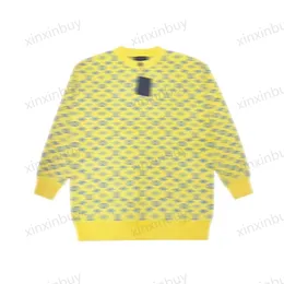 xinxinbuy Heren designer hoodie Trui bloem Gele letters jacquard katoen casual mode dames zwart XS-2XL