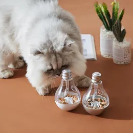 Zabawki kota karmnika zabawka żarówka migająca kolorowe oświetlenie interaktywny pociąg IQ i ćwiczenia goniące