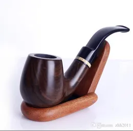 The New Flat Mouth Pipe Filter Plus Removable Ebony Wood Ring Flat Mouth Bent Pipe