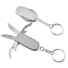 Mini-Klappmesser, Schlüsselanhänger, multifunktionales Schlüsselmesser, tragbarer Flaschenöffner, Schlüsselanhänger