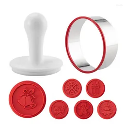 Stampi da forno Set di stampi per timbri per biscotti in silicone rosso Set di stampi per sigilli per stampi con sigillo ecologico sicuro per regali di novità per oggetti di scena