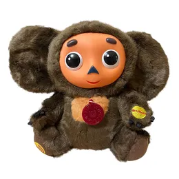 Pluszowe lalki Cheburashka 30 cm mogą zaśpiewać pluszową zabawkę Big Eye Monkey z ubraniami Doll Rosja Anime Kud dziecko Zabawki dla dzieci 230209