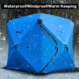 Tendas e abrigos abrigo portátil de pesca de gelo fácil configuração de inverno tenda de pesca de gelo tenda de pesca à prova de vento à prova d'água 230210