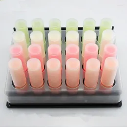 Storage Bottles 24-Hole Lipstick Lip Gloss Nail Polish Cosmetics Make Up Organizer Box Case Display Holder Rack Stand F20232789