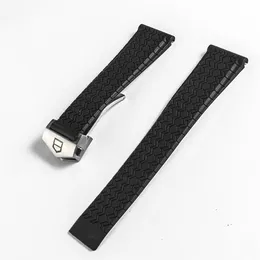 Titta p￥ Band Watch Bands 22mm Watchbands Black Diving Silicone Rubber Watch Band Rand Black Watchbands For Tag286j