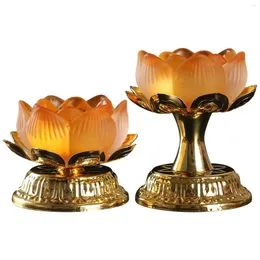 Candle Holders Alloy Lotus Petals Style Flower Holder Tea Lights Home & Tabletop Decoration