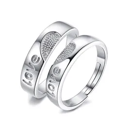 Para pierścionków moda miłosna węzeł koncentryczni mężczyźni i kobiety pary pierścionka na żywo w ustach otwieranie regulowanego partii prezent upuszczenie biżuterii DH6G0