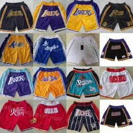 Männer Sport Russell Westbrook Short Basketball Bill Laimbeer Just Don Wear Kordelzug mit Tasche Reißverschluss Fly Jalen Green Jogginghose elastische Taille Hose Hip Pop Farbe