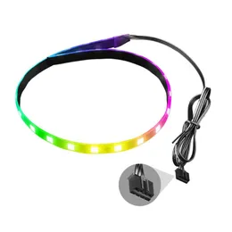 Computer Cables Connectors CoolMoon PC RGB LED Strip Light för moderkort med 4 stift /5v ArgB -huvudfodral DIY Lighting 1.3ft 24BBComputer