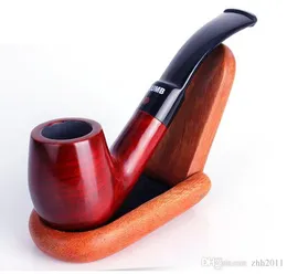 Nya Mahogny Bent Pipe Hammer Mini Portable Silk Red Sandalwood Wood Pipe Fighting Men