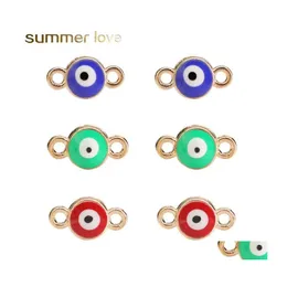 Charms Diy Oil Difre 3 colori Evil Blue Eye pendenti fascino per portachiavi braccialetto fortunato gioielli in lega placcata oro goccia consegna Findin Dhiqv