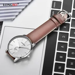 2020 Longbo Luxury Quartz Watch غير الرسمي للأزياء الجلدية الساعات الرجال الرجال زوجين مشاهدة الرياضة هدية Wristwatch التناظرية 80286306D