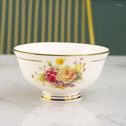 Tigelas Bone China Bowl Tableware de mesa com um pé alto Sopa de cerâmica de altura Cerâmica Rice grátis