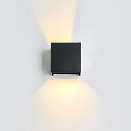 Moderna LED -v￤gglampor upp ner kub sovrum sconce lamp fixtur inomhus utomhus crestech