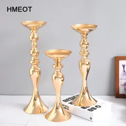 Faux Floral Greenery 51cm Gold Silver Vellers Flower Vase Table Pepipe Central Evento Floral Ball Stand Road Decoração de casamento Metal Candlestick 230209